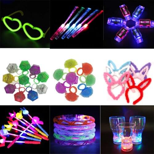 DJ Party Decoration LED Glasses Woman Men Kids Neon Sticks LED Props Wedding Carnival Glow Decorations Rave Festival Gift