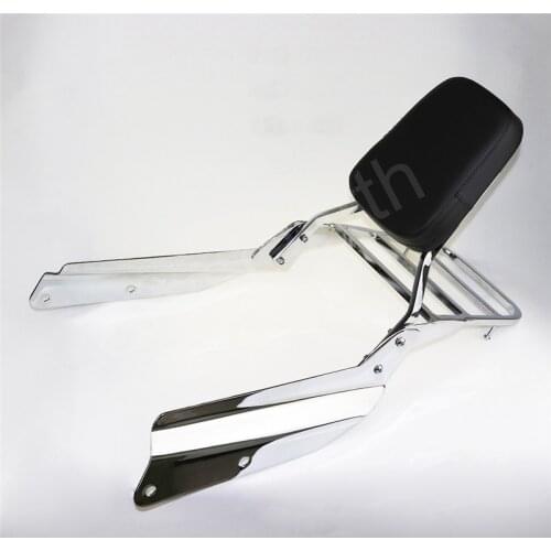 For Honda VTX1300 VTX 1300 03-06 VTX1800 VTX 1800 02-08 Chrome Motorcycle Passenger Backrest Sissy Bar w/ Luggage Rack Pad Kit