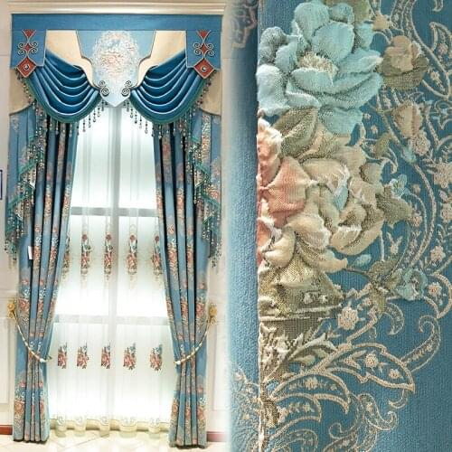 European-style High-end Exquisite Jacquard Curtains Luxury Atmosphere Villa for Living Room Bedroom Curtain Customization