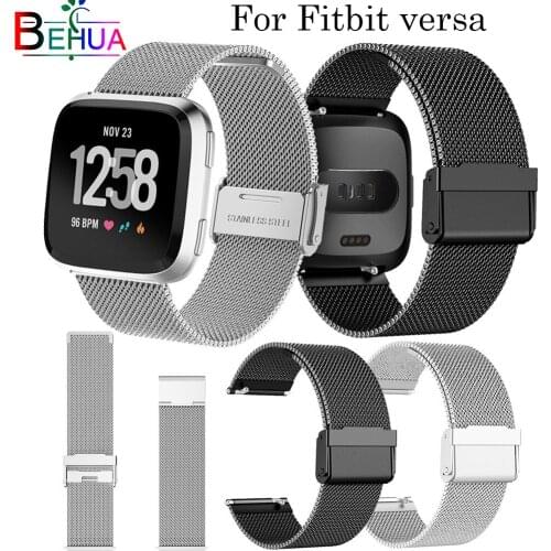 Milanese Magnetic Loop Stainless Steel Band For Fitbit Versa smart Watch replace sport strap Wristwatch For Fitbit Versa band