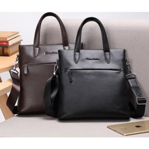 Bison Denim Business Casual Genuine Leather Handbags Men Bag Casual Mens Shoulder Bag Male Cowskin Crossbody Bag Office meeting