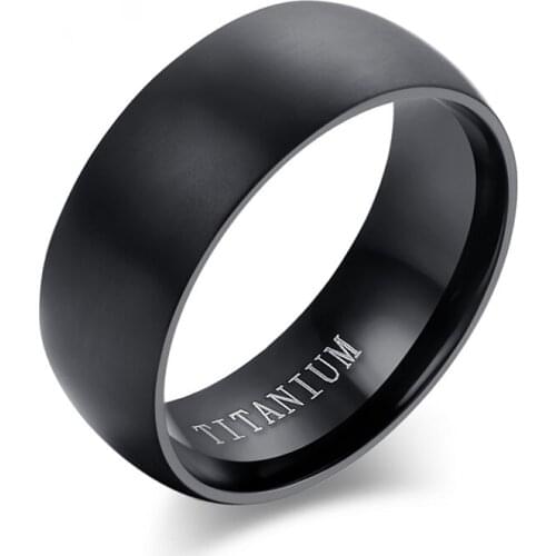 100% Titanium Rings For Men 8mm Cool Black Men' Ring Jewelry Wedding Engagement Male Gift Aliexpress sales