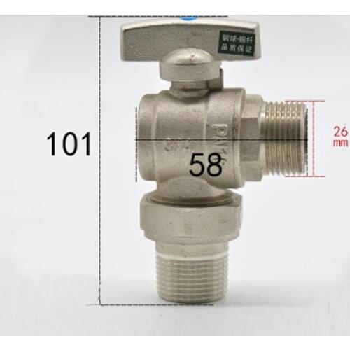 3/4" BSP Male Ball Angle Valve Elbow 90 Degree With Scoket Union Water Gas Oil