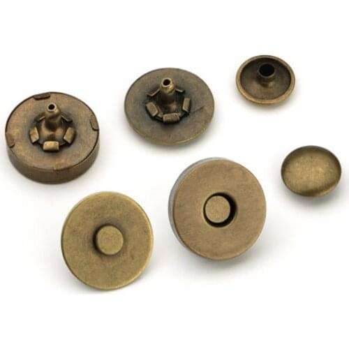 100set Double Rivet Magnetic Purse Snaps 18mm - Antique Brass