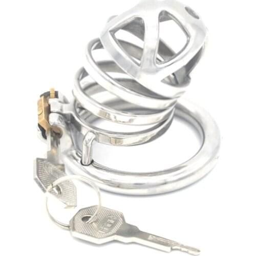 New Male Chastity Cage CB6000 Metal Penis Cage Penis Rings Hollow Design Stainless Steel JJ Lock Cage Sex Toys for Men