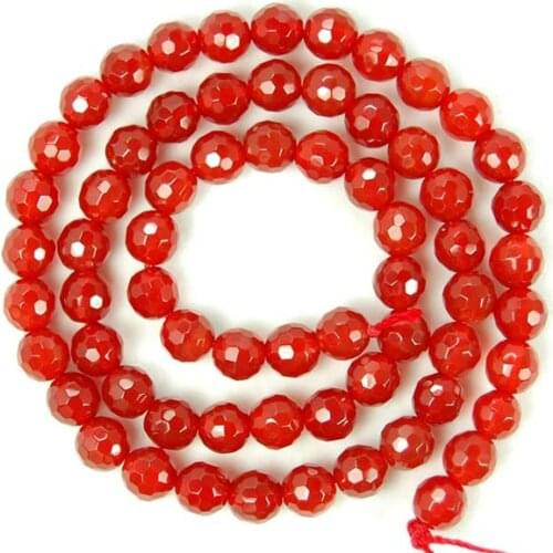 New Arriver 6MM Faceted Red A-gate Round Loose Beads 15.5inches,Free Shipping