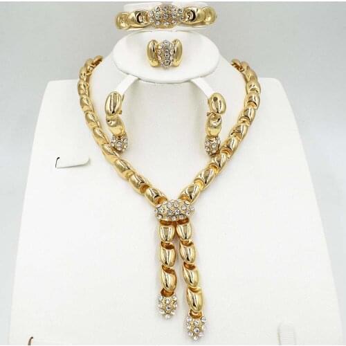 New Vintage Jewelry Sets African Bead Beads Statement Necklace Earrings Bracelet Ring Women Wedding Party Accessories