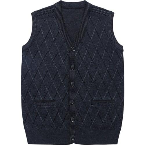 Slim Fit Pullovers Sweater Vest Jackets Clothing Winter Mens Sleeveless Vests Warm Jumper Knitted Waistcoats Casual Men