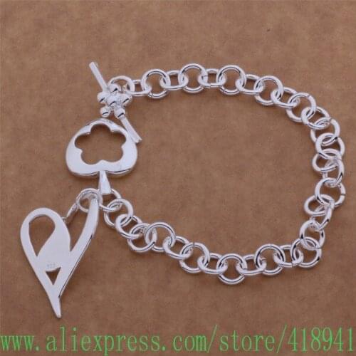 Silver Plated bracelet, Silver Plated fashion jewelry heart-shaped to /dyhampoa azjajqqa AH058