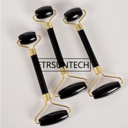 Double Head Facial Massage Roller Black Obsidian Opal Crystal Jade Stone Roller Ice Face Body Neck Wrinkle Removal Beauty tool