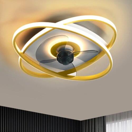 Modern Fashion Led Ceiling Fan Light with Remote Control Silent and Silent Bedroom Kitchen Household Fans Lamp Black 220v 110v