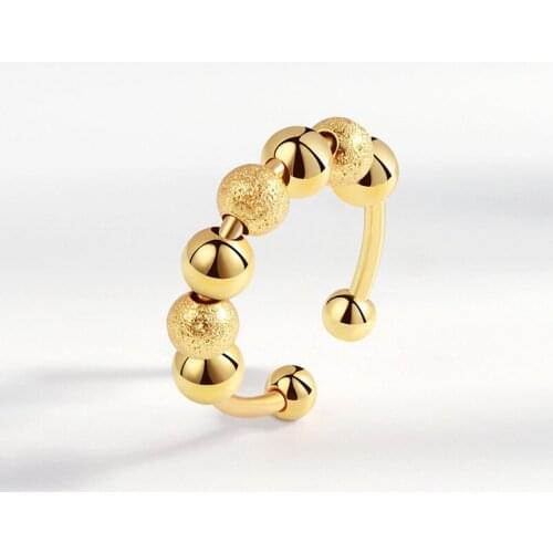 Spinning Fidget Peace Rings for Women Rotate Freely Anti Stress Anxiety Ring Single Coil Antistress Spiral Beads Rotate Jewlery