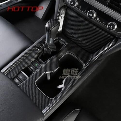 Carbon Fiber Style Car Auto Console Gear Shifter Cover Trim Fit for Honda 10th Accord 2018 Car Accessories Styling