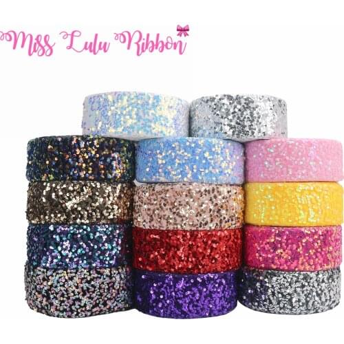 3 Inch 75mm 25 Yards/Roll Sequined Velvet Ribbon DIY Holiday Cheer Hair Bow Material Handmade Clothes Decoration Accessories