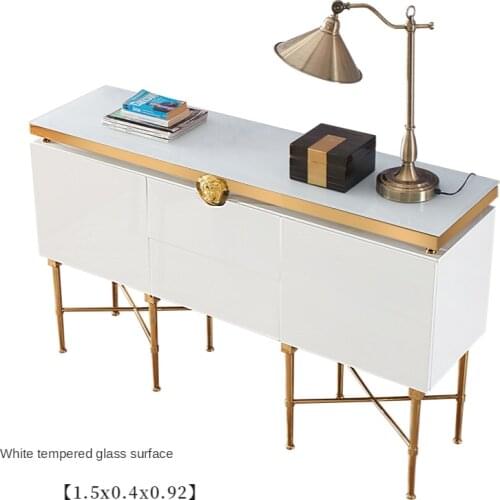 Sideboard wine cabinet integrated wall solid wood locker high cabinet household modern minimalist marble porch cabinet