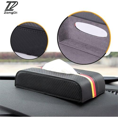 ZD High-grade Elegance Flag For Audi A4 B7 B5 A6 C6 Q5 TT S8 Honda Civic 2006-2011 Fit Accord CRV Car Tissue Box Carbon Fiber