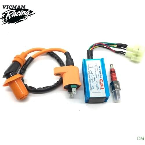 High Performance Motorcycle Racing 6pin CDI Ignition Coil Spark Plug Set Fit for Gy6 150cc 125cc 50cc Scooter Motorbike Parts