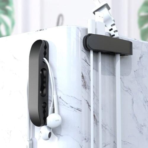 Wire Clamp Cable Holder Line Management Tie Fixer Desktop Cable Holder Cord Winder Self-Adhesive Organizer