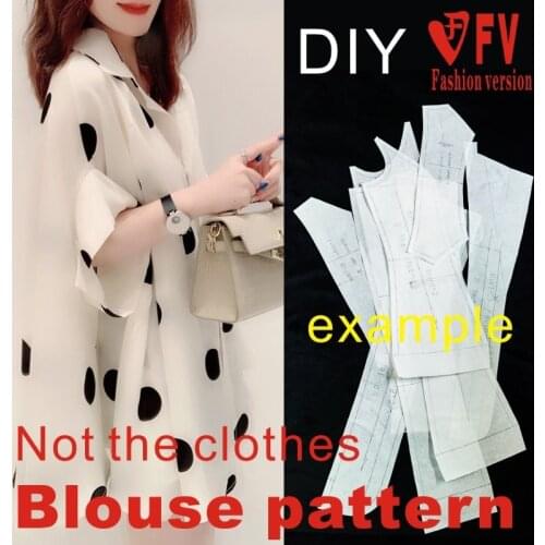 Pattern Making Womens Mid-length Bat Shirt 1:1 Clothes Sewing Drawing BCY-114