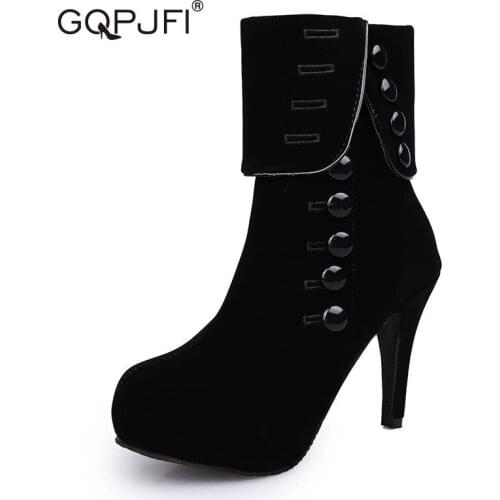 Autumn Winter European Style Female Martin Boots Fashion Buckle Decoration Womens Boots Comfortable Breathable Womens Shoes