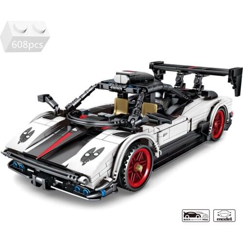 Famous Racing Car Paganied Pull Back Building Blocks Kit Bricks Classic Model Creator Supercar Kids Toys For Children Boys Gifts