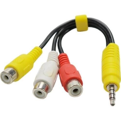 1pcs 3.5mm Aux Male Stereo To 3 RCA Female Audio Video AV Adapter Cable for High-Performance Video and Audio Playback