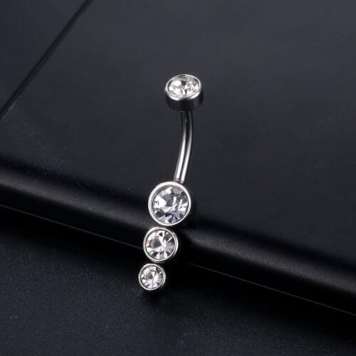 New 1PC New Fashion Sexy Piercing Navel Nail Body Jewelry Crystal Belly Button Rings for Women Girls