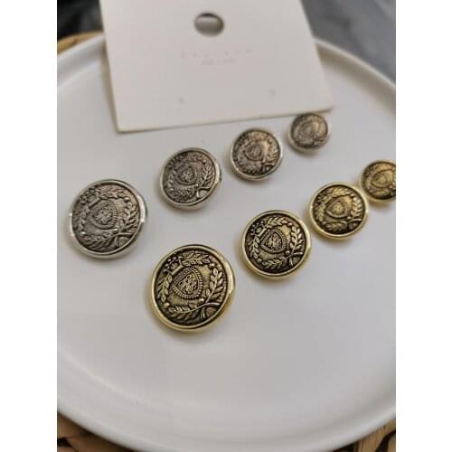 10pcs 15-23 mm golden gold metal buttons garment coat sewing accessories buttons for clothing crafts button