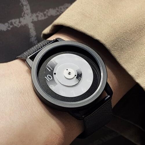2020 Enmex creative hit colour band wristwatch focal point special design Hidden numbers fashion men casual quartz watch