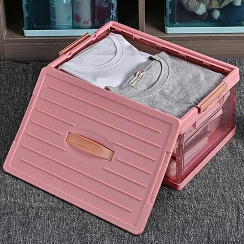 30L Foldable Storage Bin with Lid Waterproof Thick Organizer Box for Blanket Clothes Books Under Bed in Cars