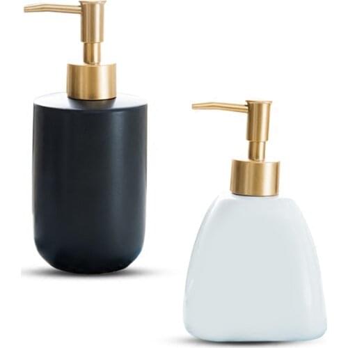 420ml Black Matte Ceramic Emulsion Sub-bottle Pressing Bottle Gel Lotion Soap Dispenser Hand Soap Shower Gel Shampoo Bottle