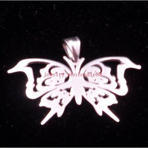 In bulk 5pcs Lot Charming stainless steel butterfly design pendant Women Charms Jewelry no chain