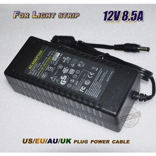Free shipping!! High quality AC 100-240V to DC 12V 8.5A EU/US/UK/AU Plug Charger Power Supply Adapter
