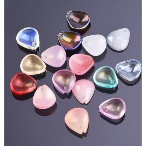10pcs 12x10mm Petal Shape Crystal Glass Loose Crafts Beads Top Drilled Pendants for Earring Jewelry Making DIY Crafts