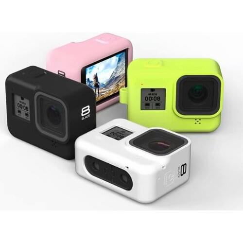 30pcs/lot Silicone Case For Gopro Hero 8 Soft Protective Full Body Cover Action Camera Cases With Hand Grip Rope