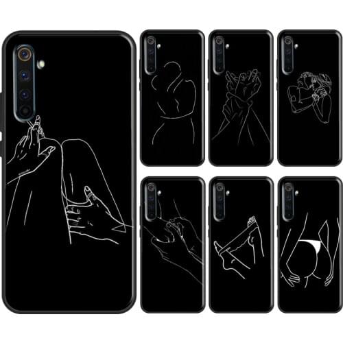 Minimalist Line Sexy Woman Silhouette For OPPO Realme 8 6 7 Pro C3 C11 C15 GT X7 X2 Pro Case For OnePlus Nord 8T 8 9 Pro Coque