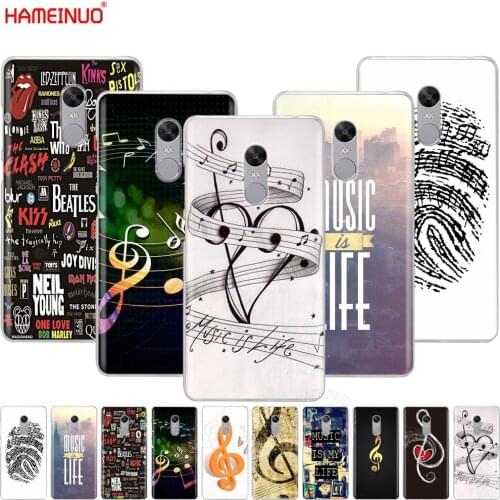 HAMEINUO Music is My Life notes Cover phone Case for Xiaomi redmi 5 4 1 1s 2 3 3s pro PLUS redmi note 4 4X 4A 5A