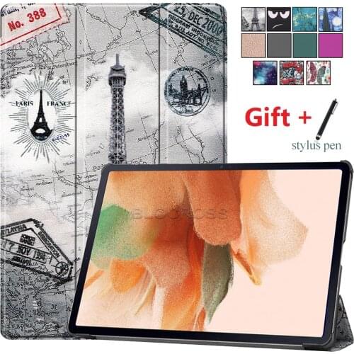 For Samsung Gaglaxy Tab S7 FE 2021 12.4 inch SM-T736B T736 T730 Case Magnetic Folding Smart Cover Funda for Samsung Tab S7 FE 5G