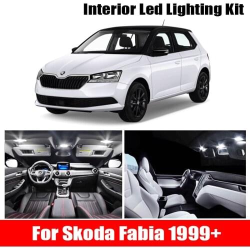 Pure White Canbus Error Free LED Bulbs Interior Map Dome Light Kit for Skoda Fabia MK1 MK2 MK3 Sedan Combi from 1999