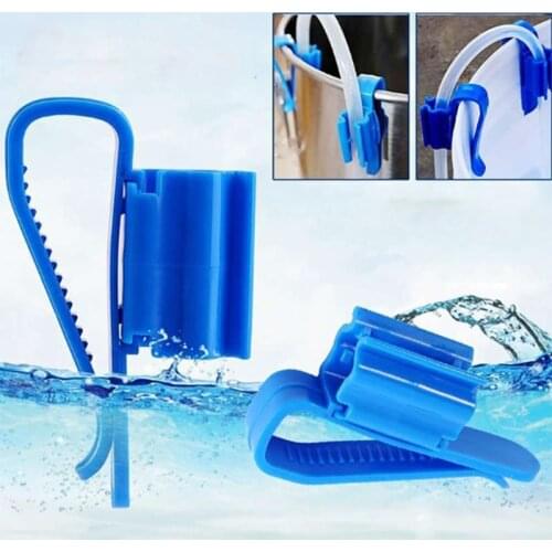 2Pcs Aquarium Water Tube Holder Water Pipe Hose Mount Bracket for 8-16mm Pipe Water Tube Fixed Clip Fish Tank Hose Clamp Blue
