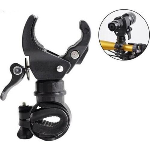 Flashlight Torch Head Light Lamp Holder Bracket Clamp Clip Grip Rotation Swivel Bicycle Mount Road Bike Headlight