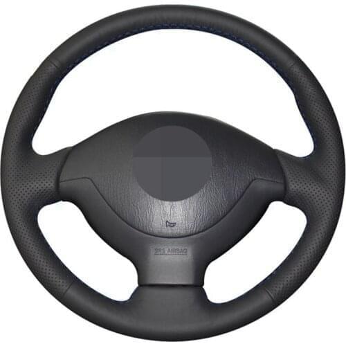 DIY Car Steering Wheel Cover DIY Hand-Stitched Non-slip Black Genuine Leather For Suzuki Jimny 2007 2008 2009 2010 2011 2012