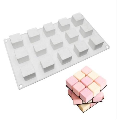 15 Holes Cube Silicone Cake Decorating Mold For Baking Mould Dessert Mousse Pastry Pan Bakewar Bakeware