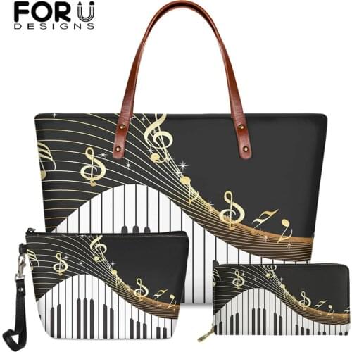 FORUDESIGNS Piano Musical Notes Print 2021 Fashion Womens Party Bag Evening Bags Casual Large Capacity Handbags Women Clutchs