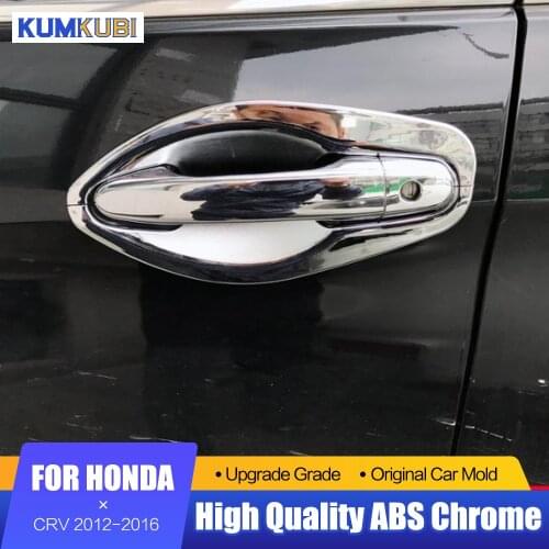 KUMIKUBI For Honda CR-V CRV 2012-2016 Accessories Chrome Door Handle Cover Trim Protect Stickers Car Styling Decoration Keyhole