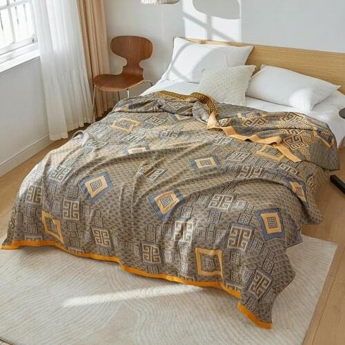 Summer bamboo fiber blanket gauze towel quilt summer cold feeling ice silk blanket nap summer cool quilt summer quilt