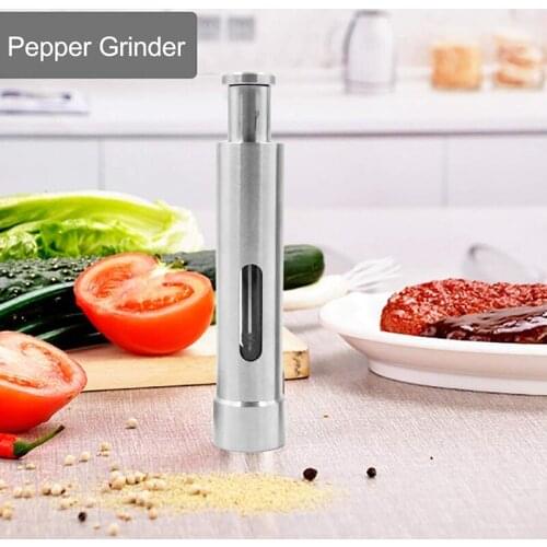 Pepper Grinder - Salt and Pepper Grinder Set Salt and Pepper Grinder Pepper Mills Grinders Mini Thumb Push Mill with Stand