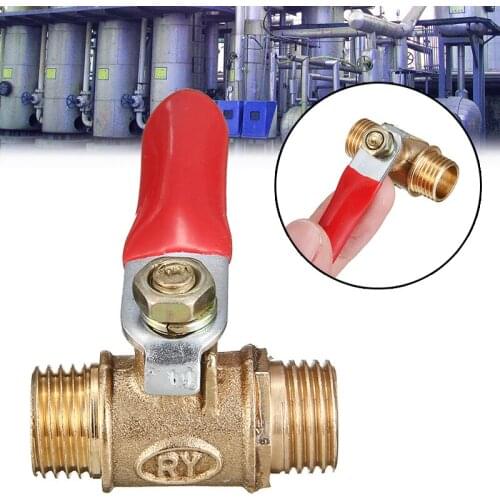 Mini 1/4'' Brass Ball Valve Full Port Ball Valve With Red Lever Handle 1/4 Male To Male Pipe BSP For Water Oil Gas Pipe Valve