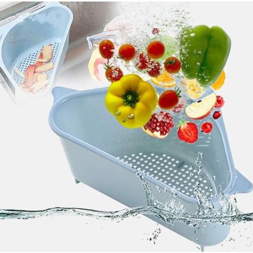 Multifunctional Sink Suction Cup Drain Basket Corner Sink Drain Rack Bowl Sponge Holder Shelf Kitchen Bathroom Storage Organizer