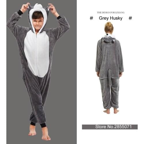 Cartoon Children Pajamas Winter Sleepwear Boys Onesies Girls Pajama Set Cute Kigurumi Stitch Unicorn Skeleton Animal Kids Pyjama